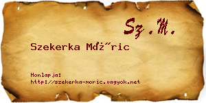Szekerka Móric névjegykártya